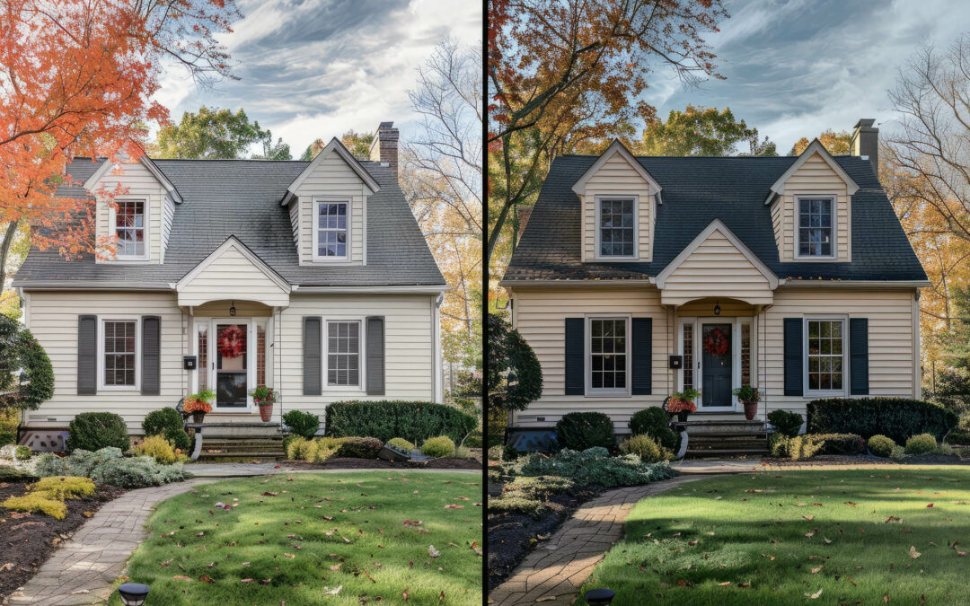 before and after of exterior paint renovation